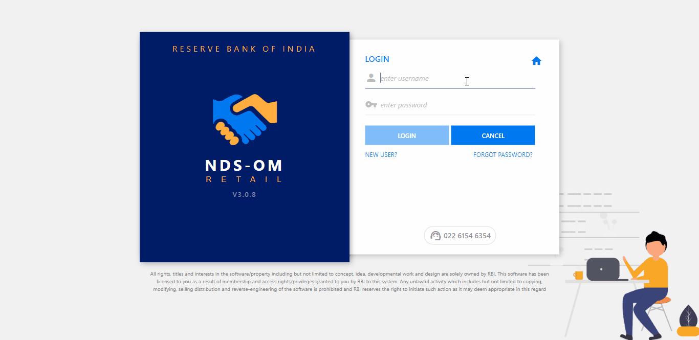 Login page